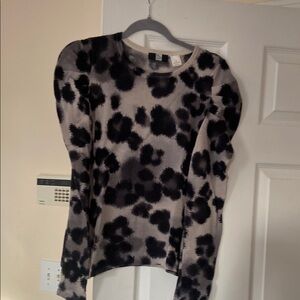 Black and Gray Animal Print Sweater